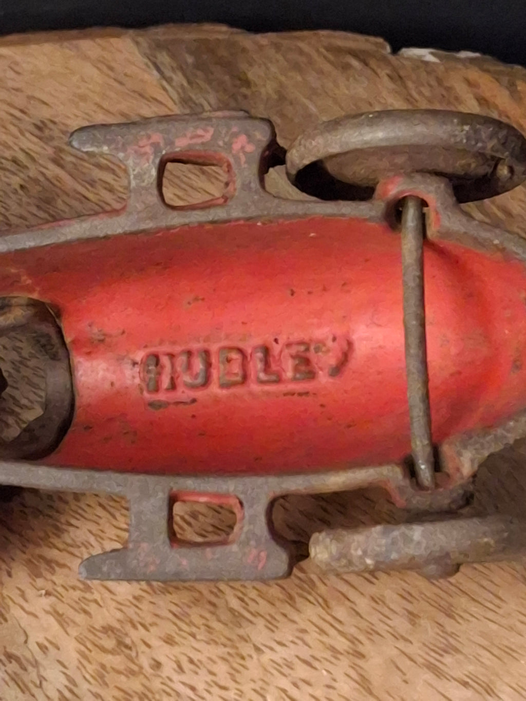 Antique Hubley Cast Iron Red Streamline Racer Car #1877 Land Speed Toy c. 1930