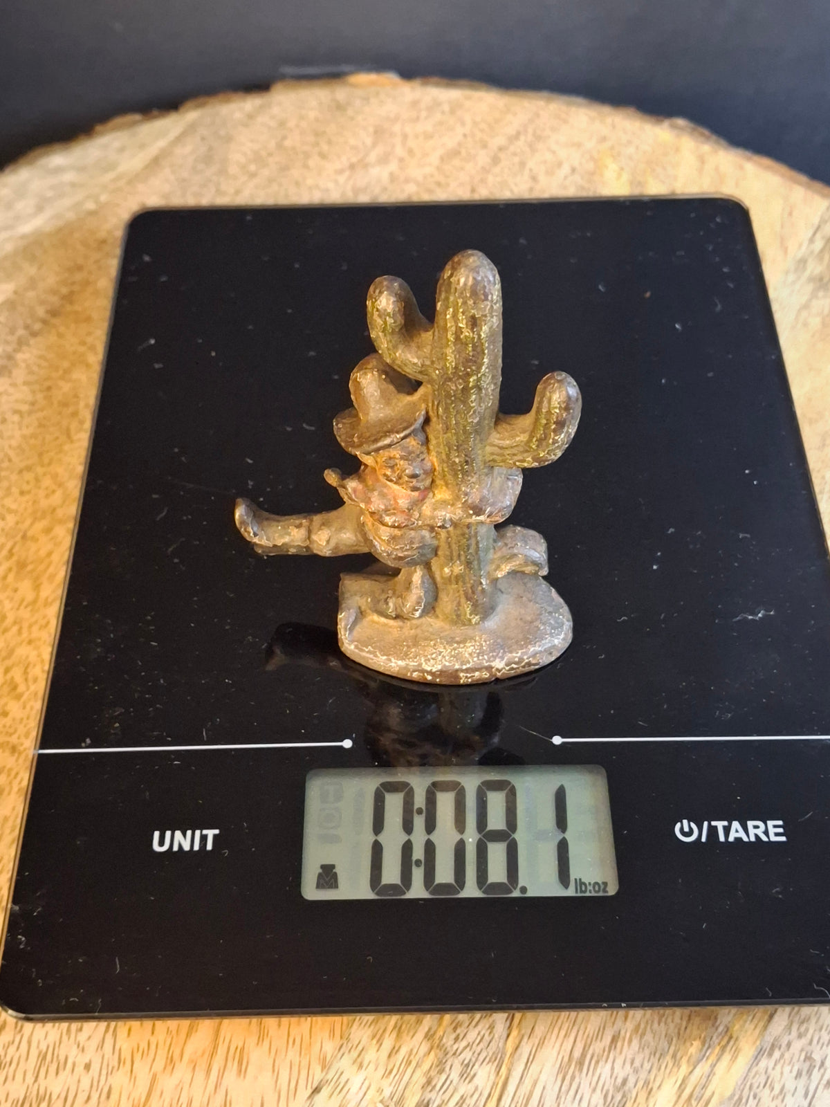 Vintage Cast Iron Drunk Cowboy Hugging Cactus Figural Bottle Opener Figure