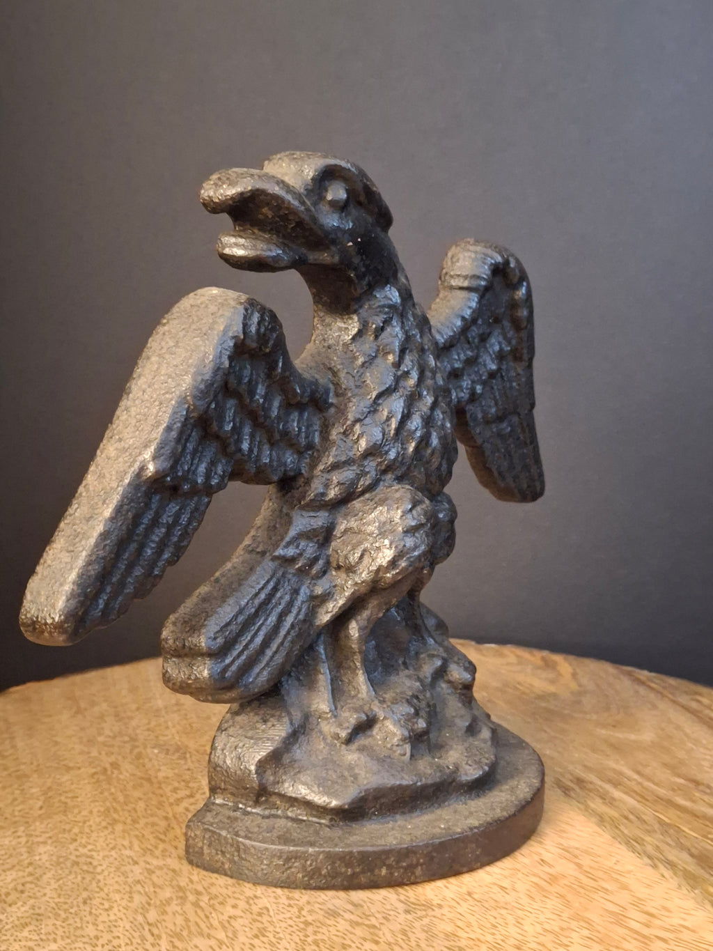 Antique Cast Iron Eagle on Rock Doorstop Patriotic Americana Hubley or Albany
