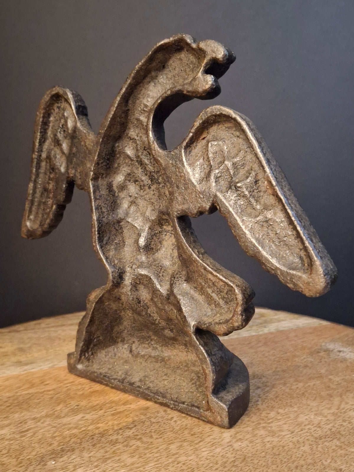 Antique Cast Iron Eagle on Rock Doorstop Patriotic Americana Hubley or Albany