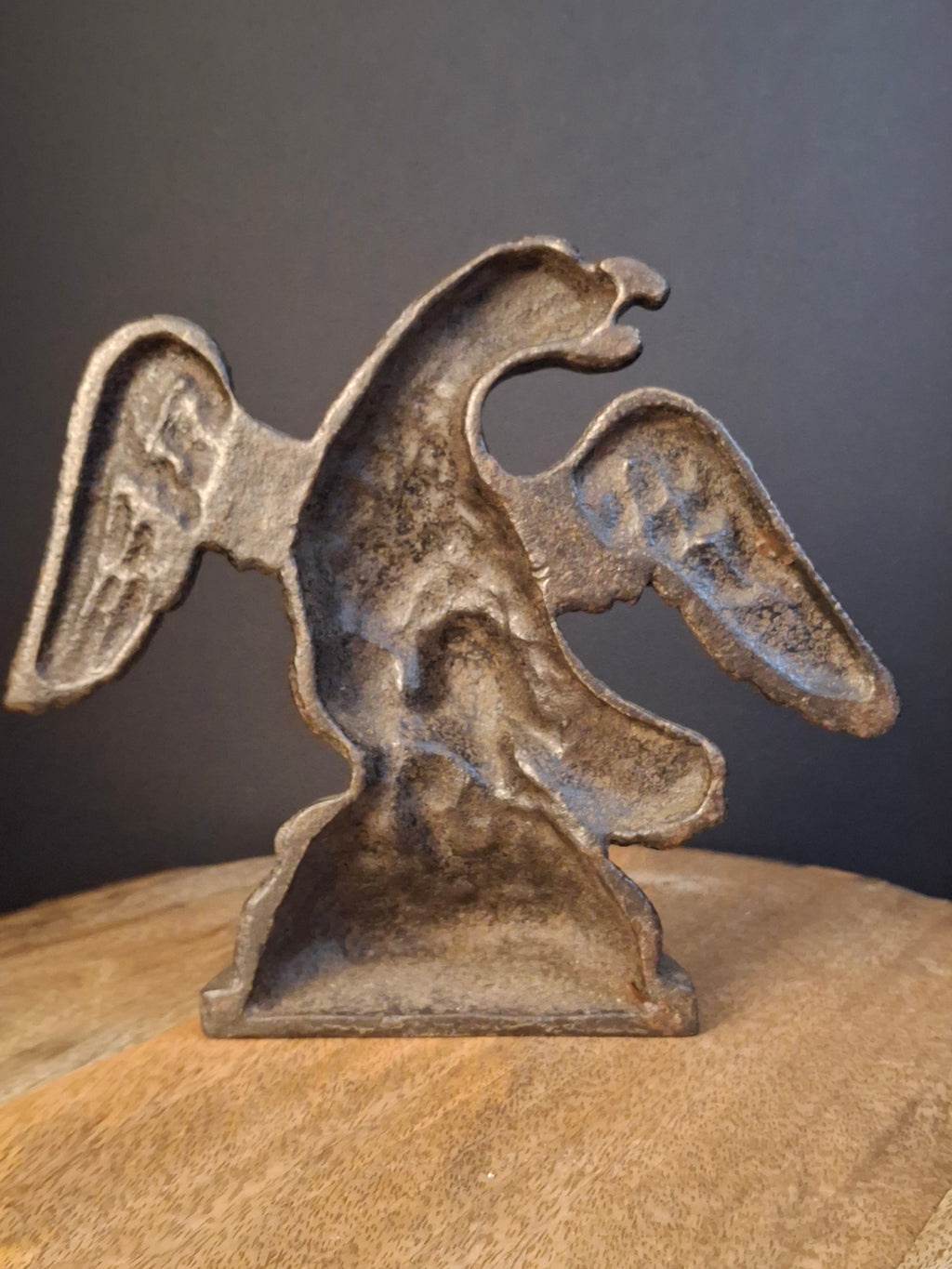 Antique Cast Iron Eagle on Rock Doorstop Patriotic Americana Hubley or Albany