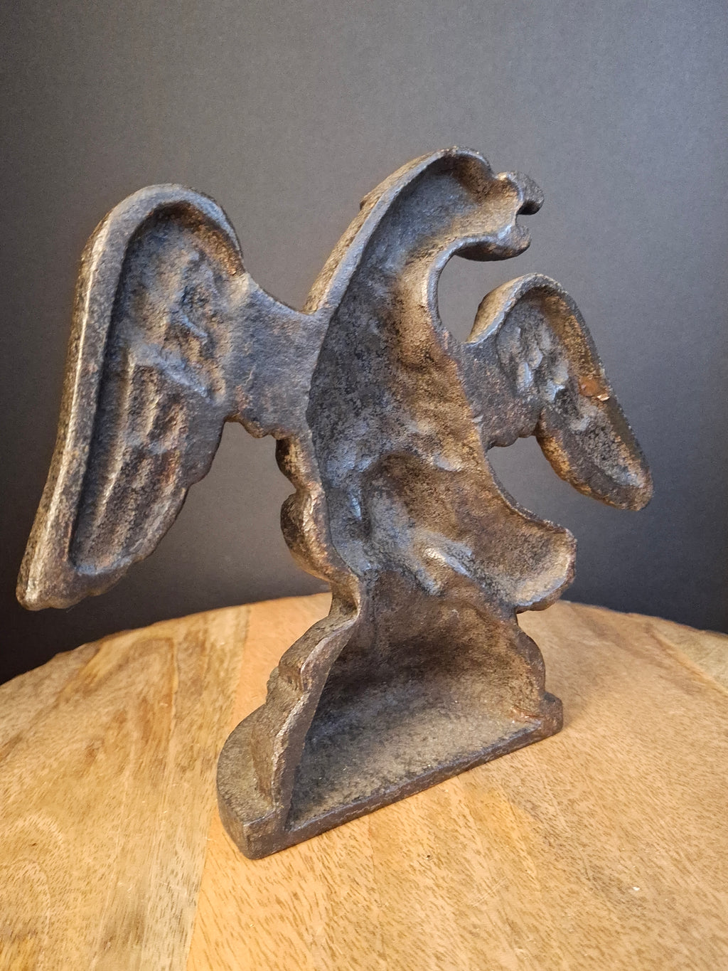 Antique Cast Iron Eagle on Rock Doorstop Patriotic Americana Hubley or Albany