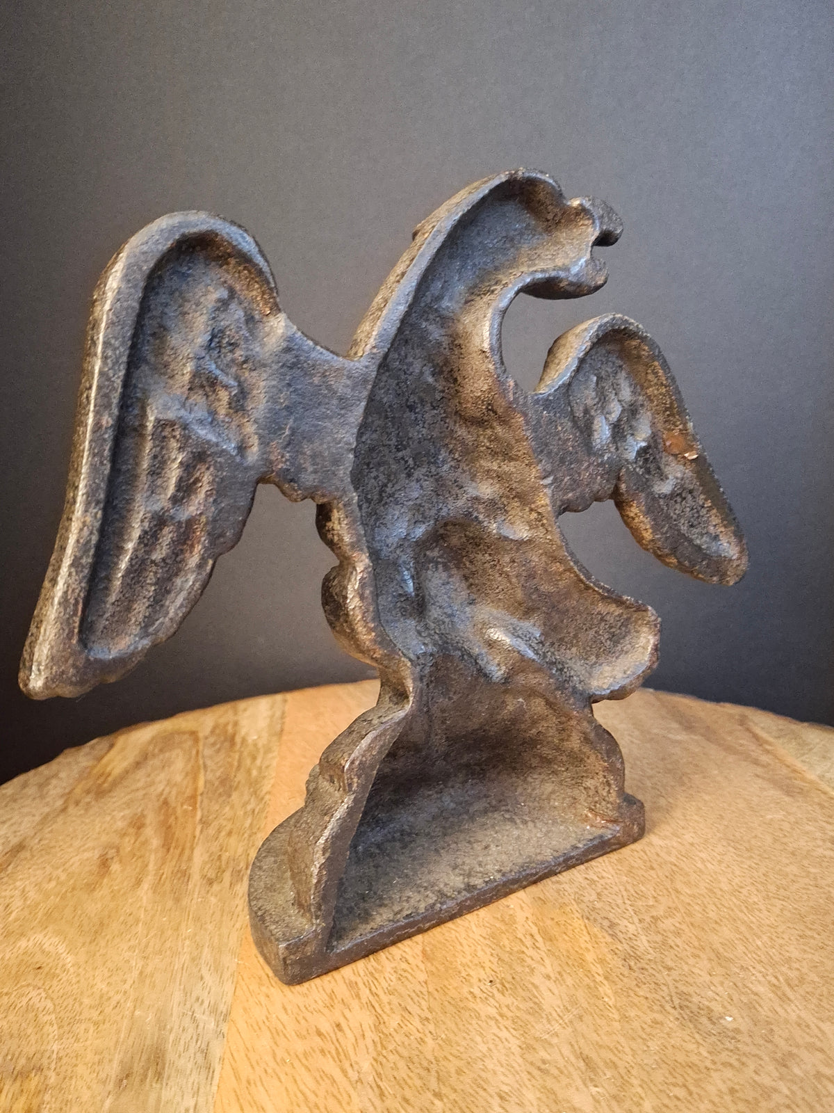 Antique Cast Iron Eagle on Rock Doorstop Patriotic Americana Hubley or Albany