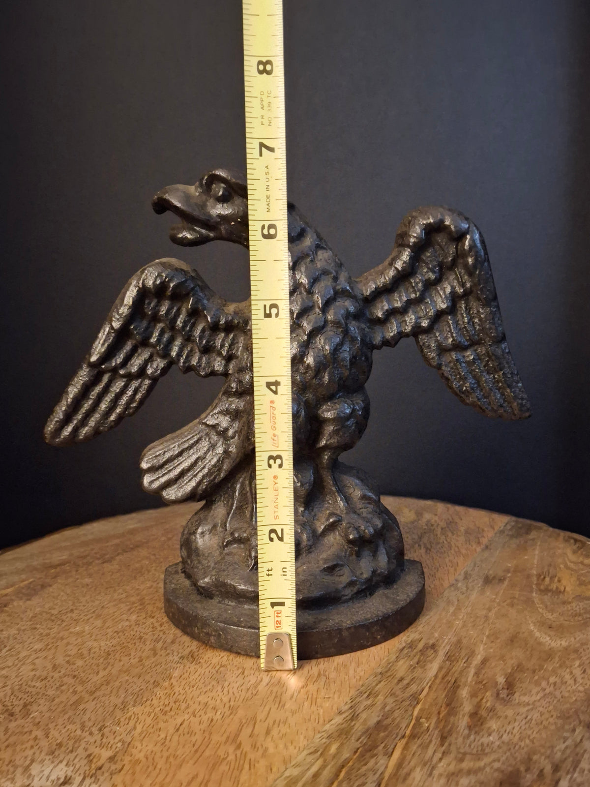Antique Cast Iron Eagle on Rock Doorstop Patriotic Americana Hubley or Albany