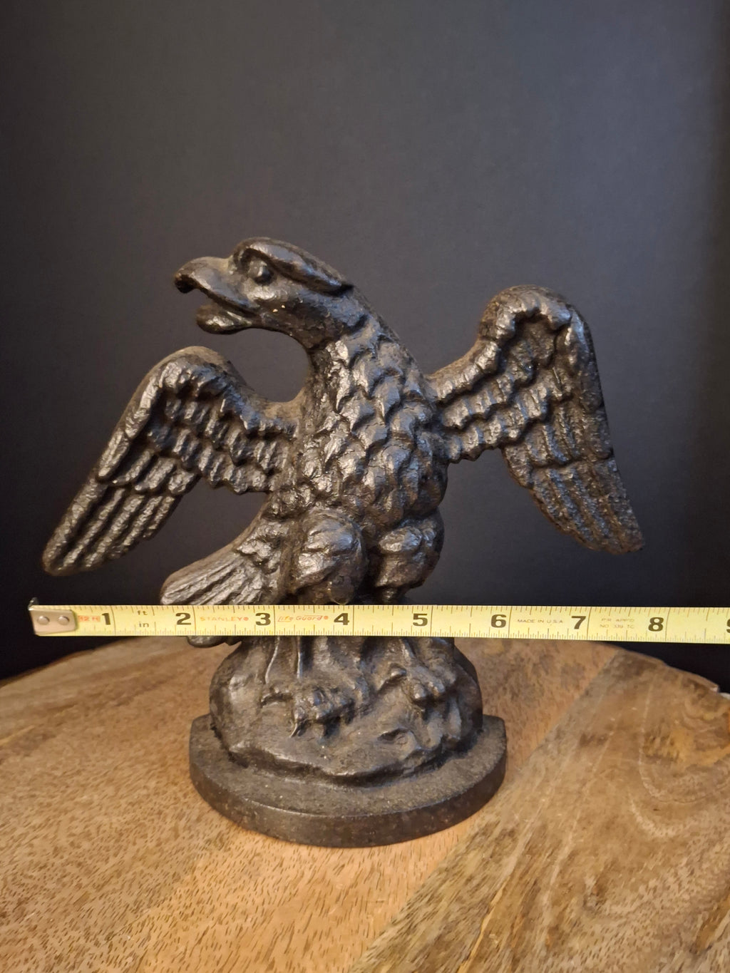 Antique Cast Iron Eagle on Rock Doorstop Patriotic Americana Hubley or Albany