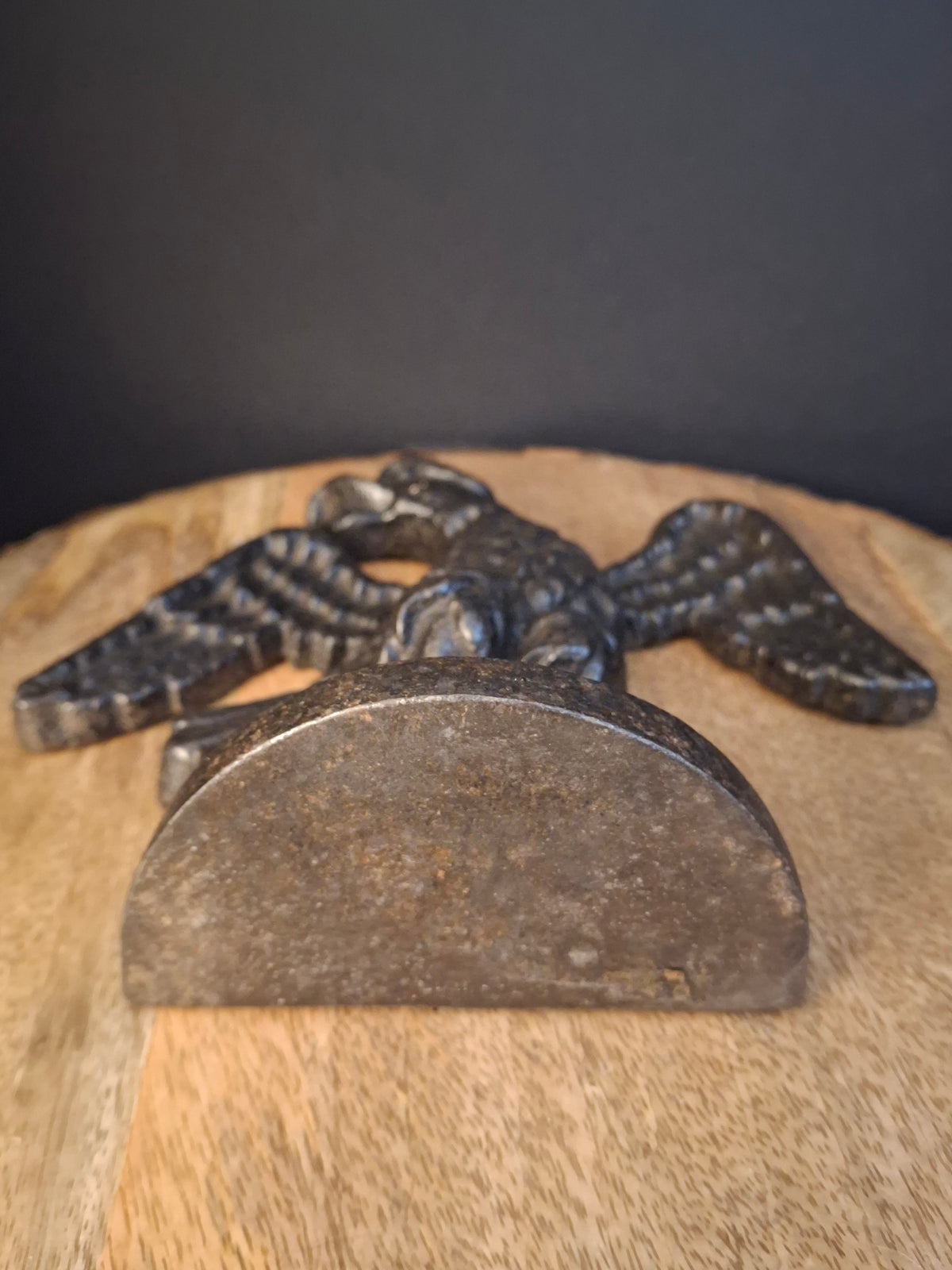 Antique Cast Iron Eagle on Rock Doorstop Patriotic Americana Hubley or Albany