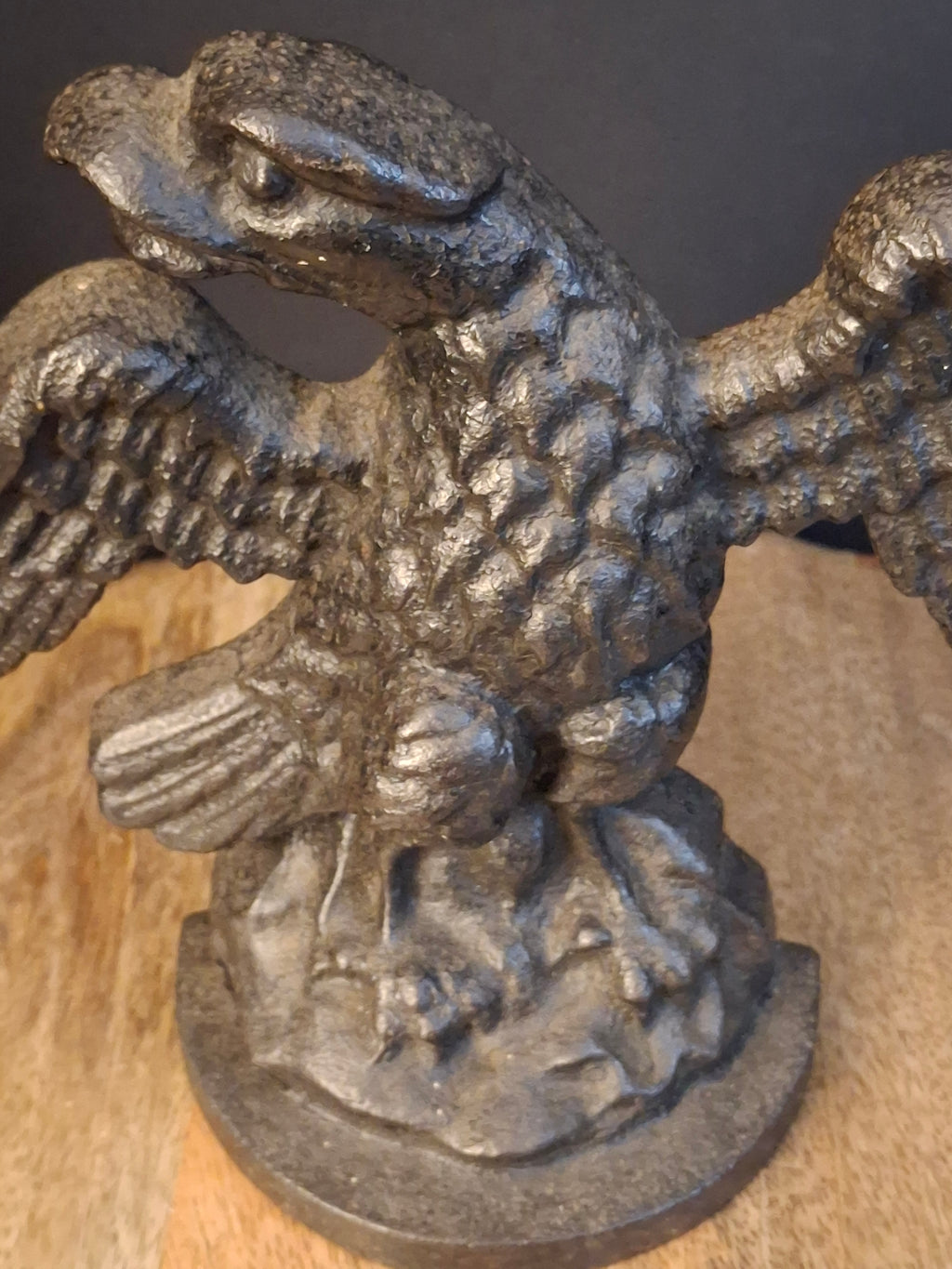 Antique Cast Iron Eagle on Rock Doorstop Patriotic Americana Hubley or Albany