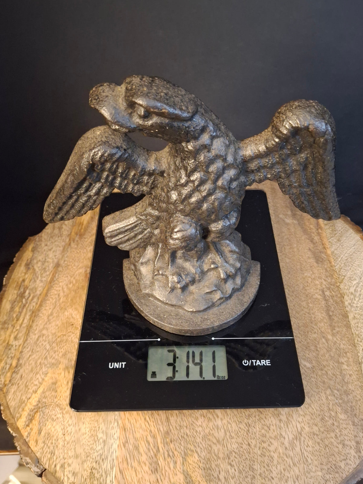 Antique Cast Iron Eagle on Rock Doorstop Patriotic Americana Hubley or Albany