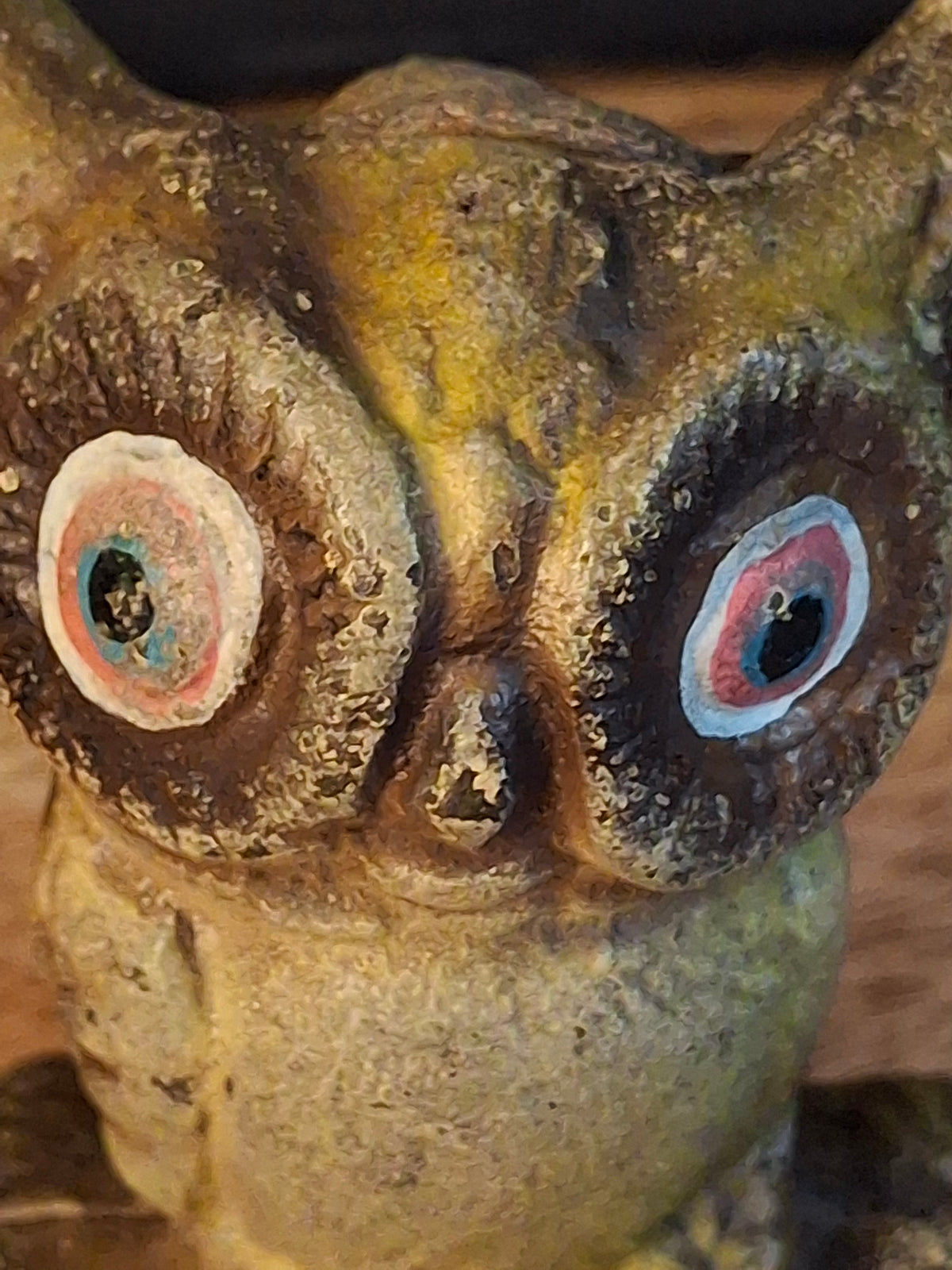 Antique AC Williams Cast Iron Wise Owl Still Bank c 1910s