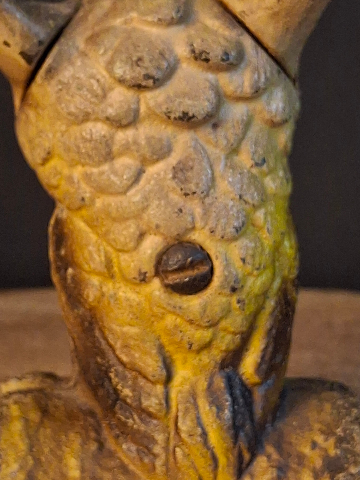Antique AC Williams Cast Iron Wise Owl Still Bank c 1910s
