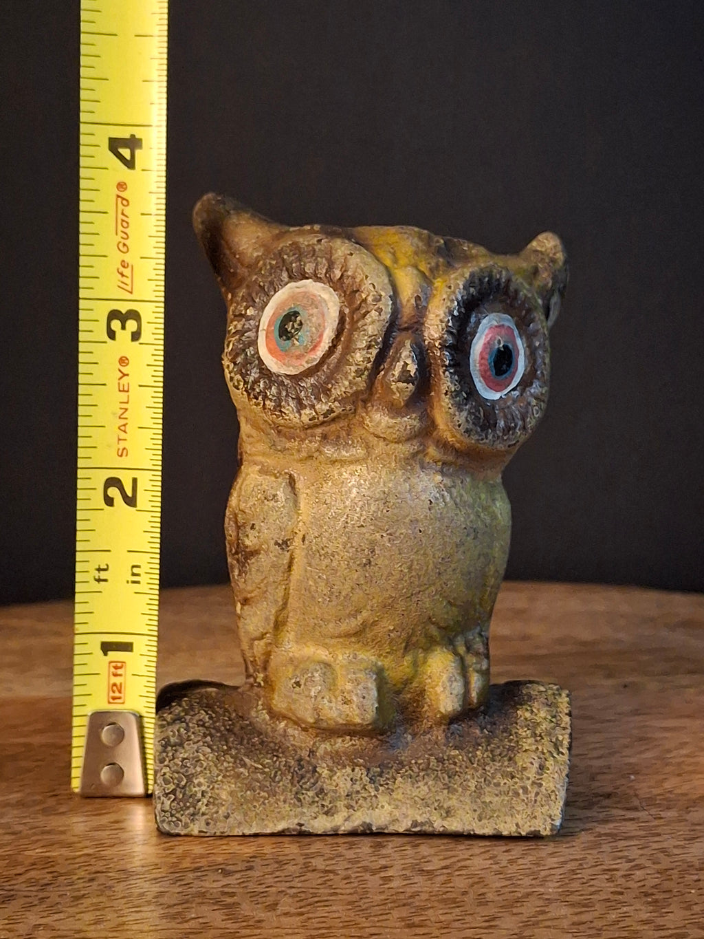 Antique AC Williams Cast Iron Wise Owl Still Bank c 1910s