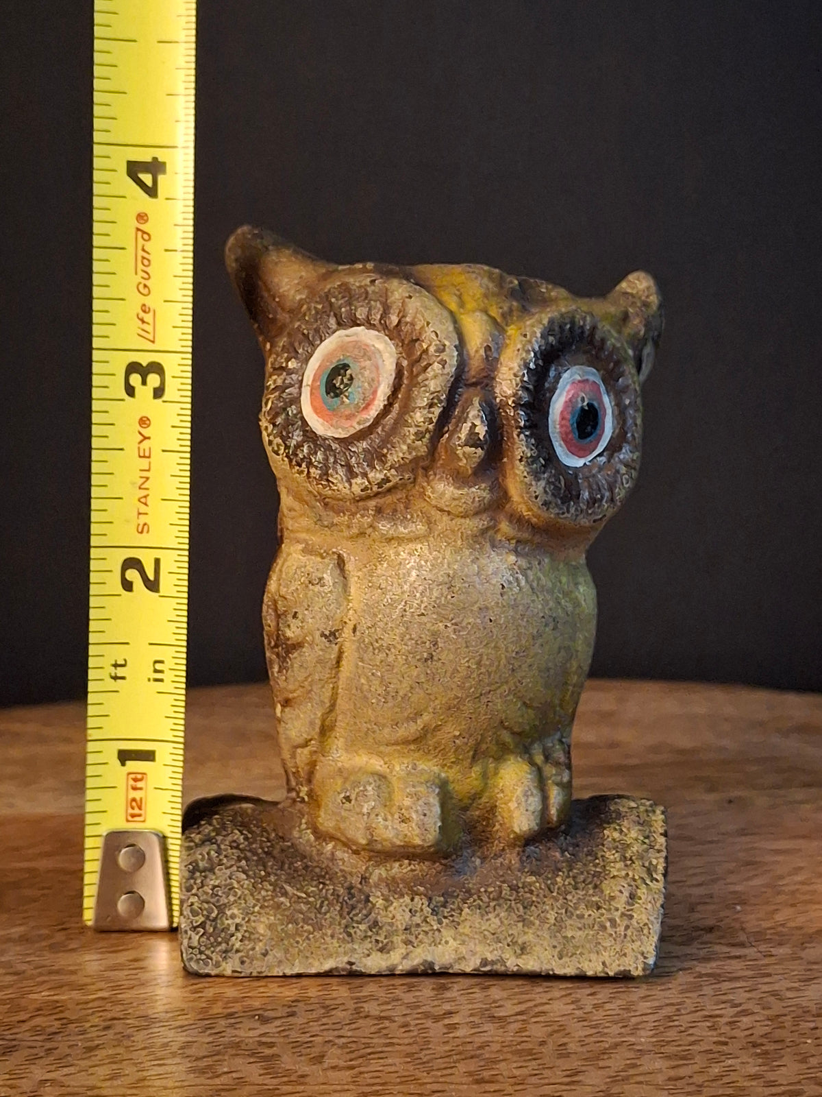 Antique AC Williams Cast Iron Wise Owl Still Bank c 1910s