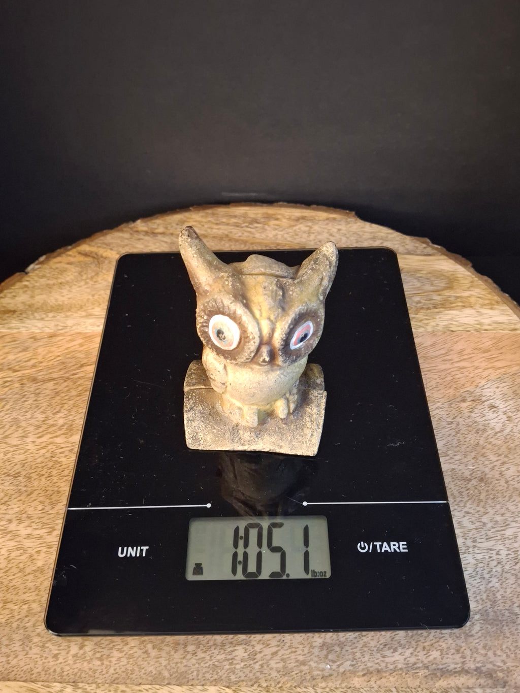 Antique AC Williams Cast Iron Wise Owl Still Bank c 1910s