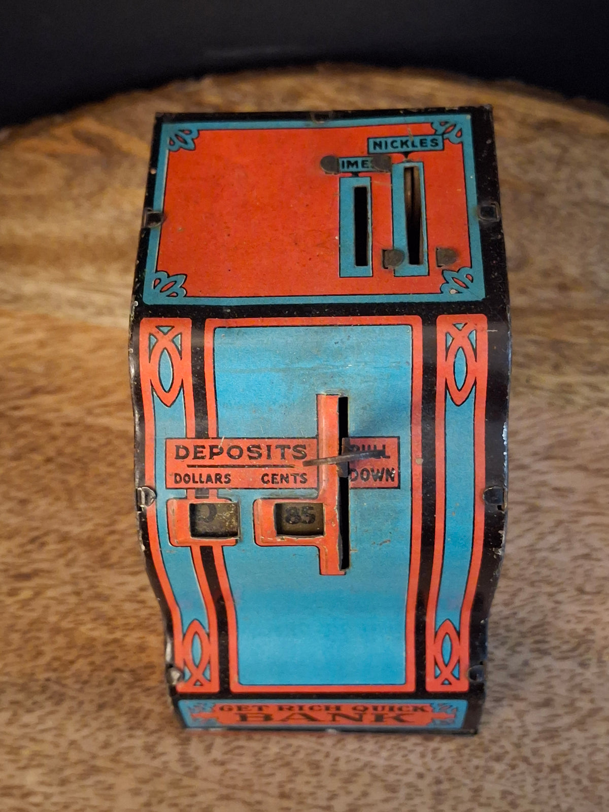 Antique 1930s Girard Tin Litho Cash Register Bank US Mint Philadelphia Get Rich Quick