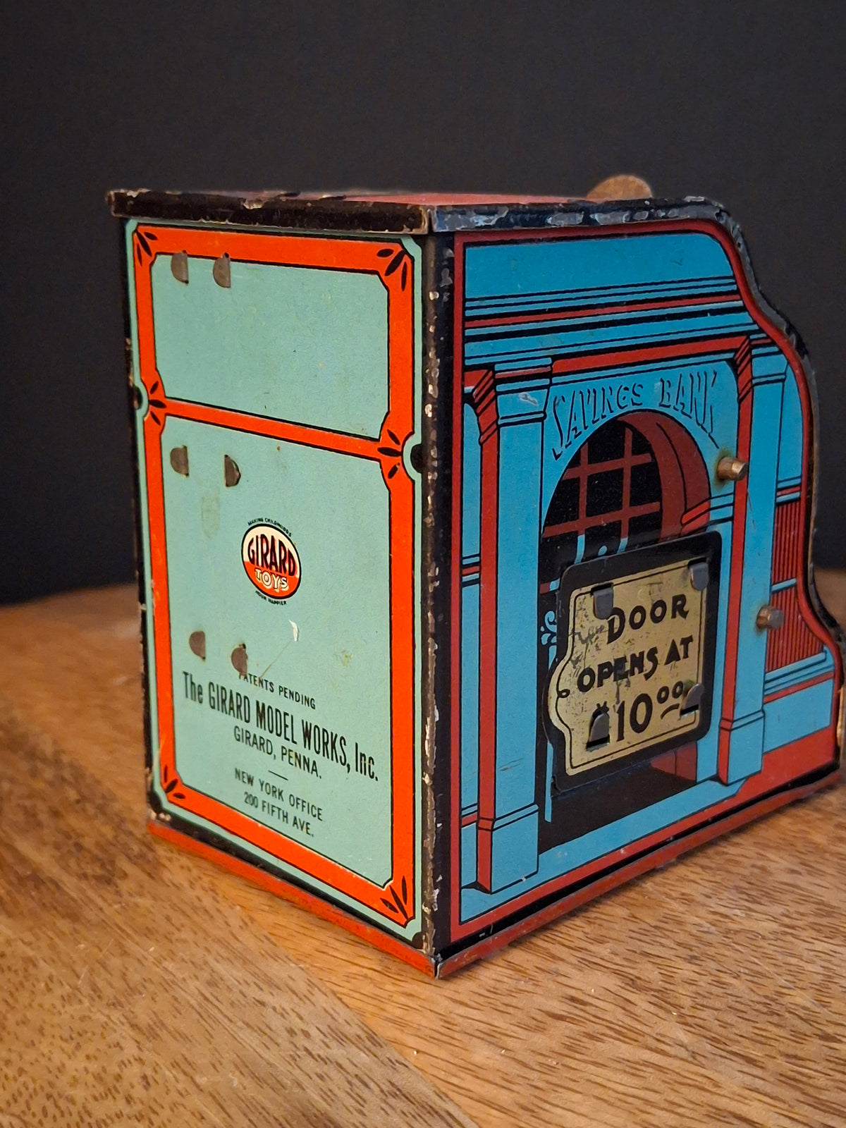Antique 1930s Girard Tin Litho Cash Register Bank US Mint Philadelphia Get Rich Quick