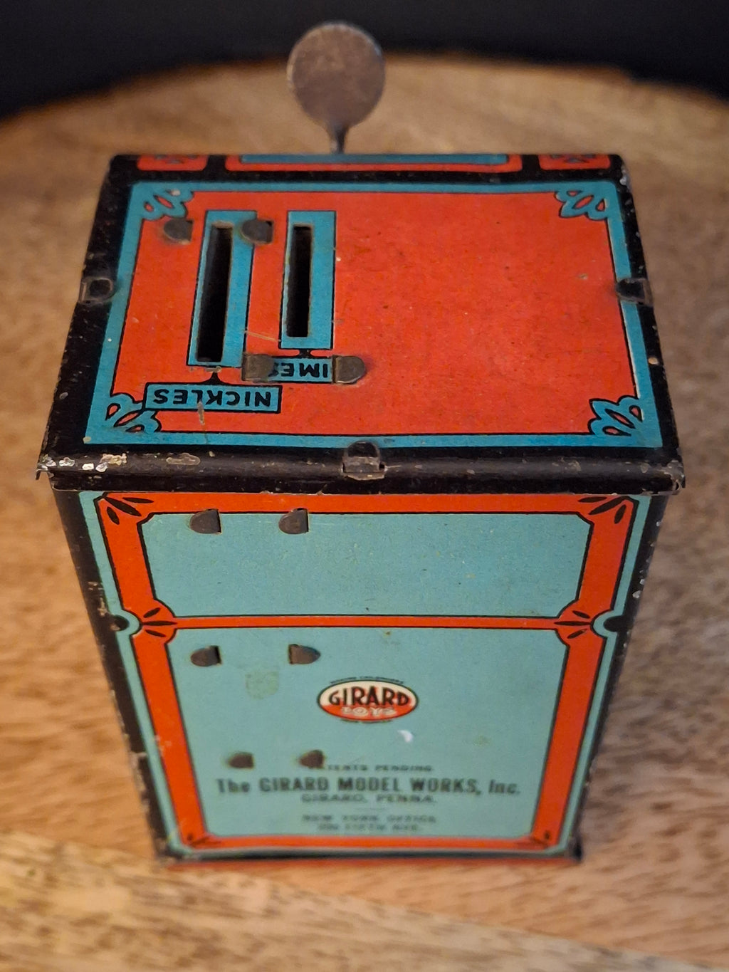Antique 1930s Girard Tin Litho Cash Register Bank US Mint Philadelphia Get Rich Quick