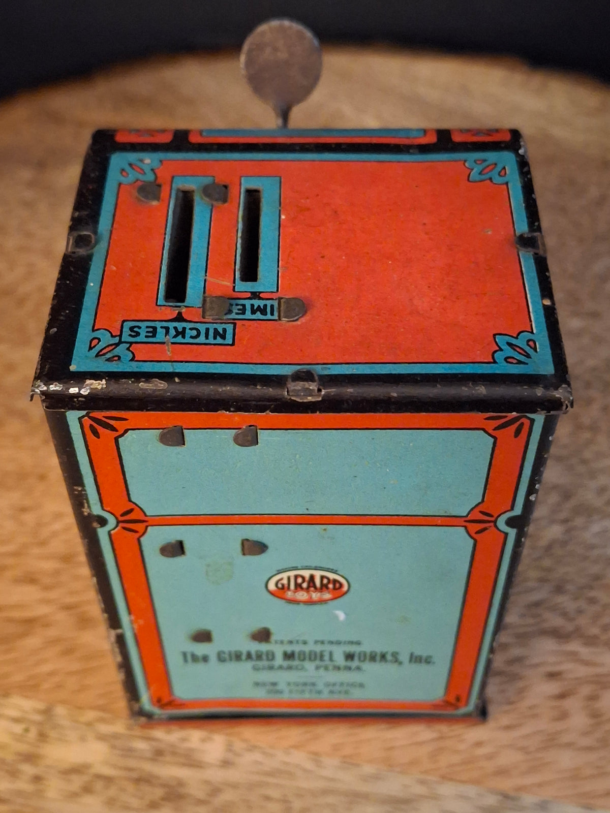 Antique 1930s Girard Tin Litho Cash Register Bank US Mint Philadelphia Get Rich Quick