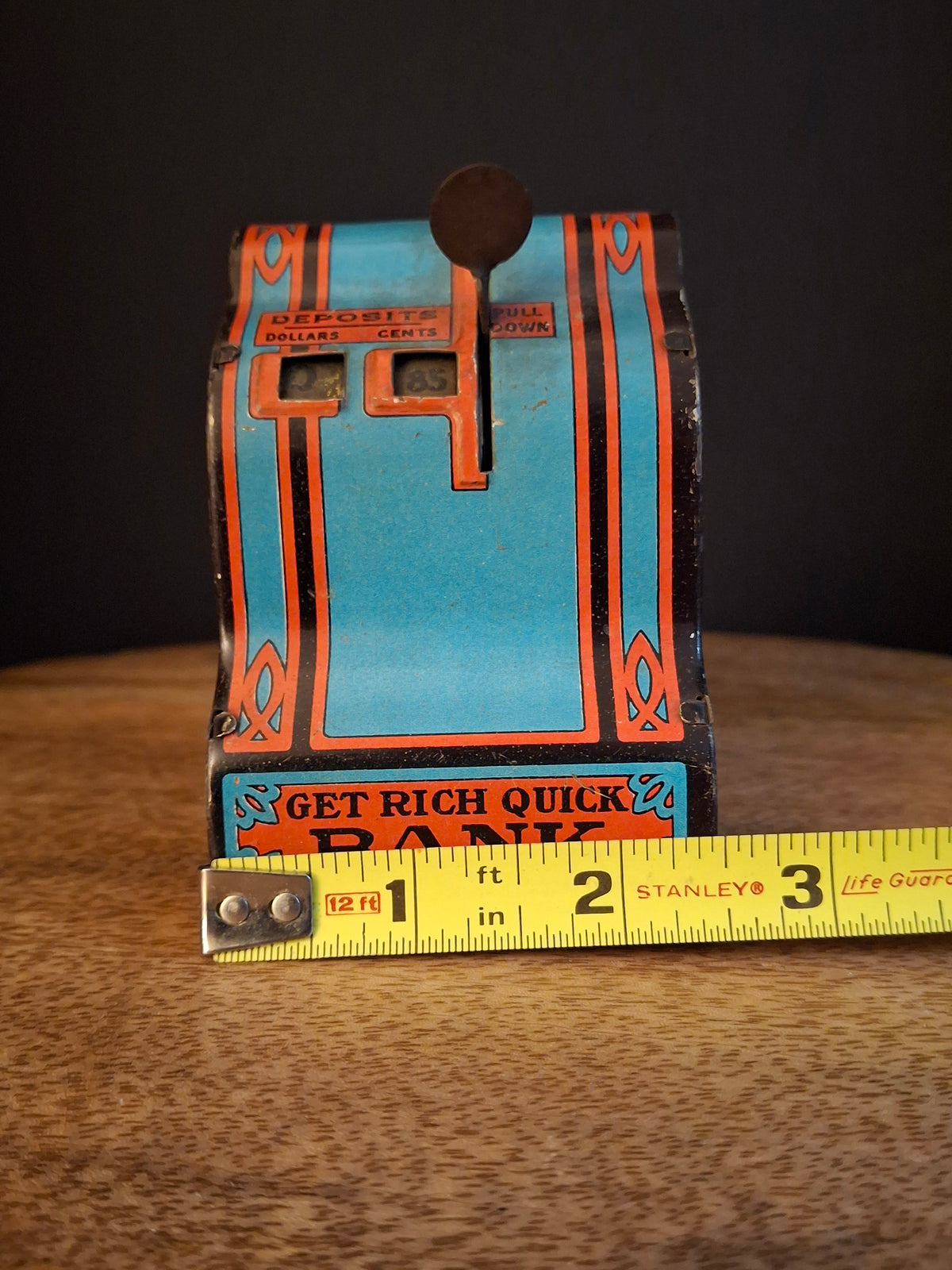 Antique 1930s Girard Tin Litho Cash Register Bank US Mint Philadelphia Get Rich Quick