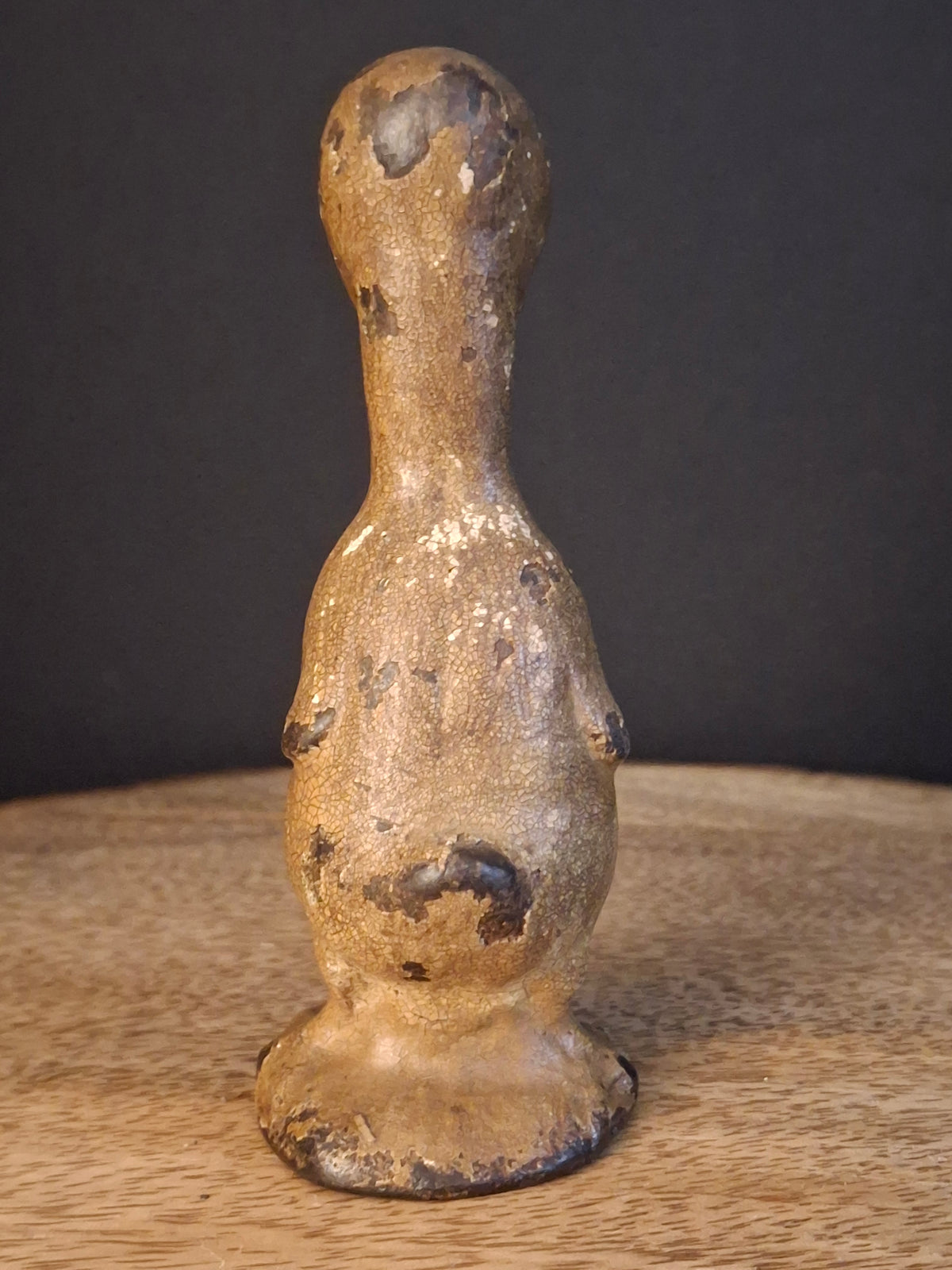 Antique Cast Iron Standing Duck Paperweight Attributed to Hubley C. 1920s Original Paint