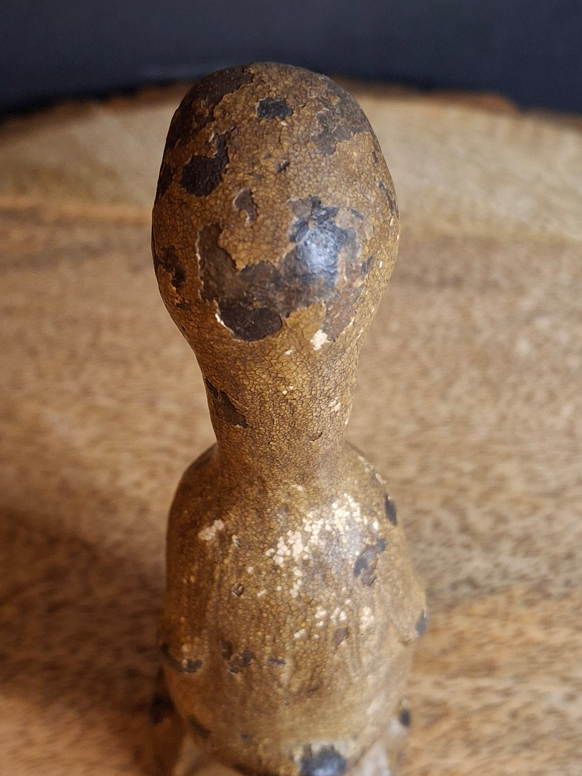 Antique Cast Iron Standing Duck Paperweight Attributed to Hubley C. 1920s Original Paint