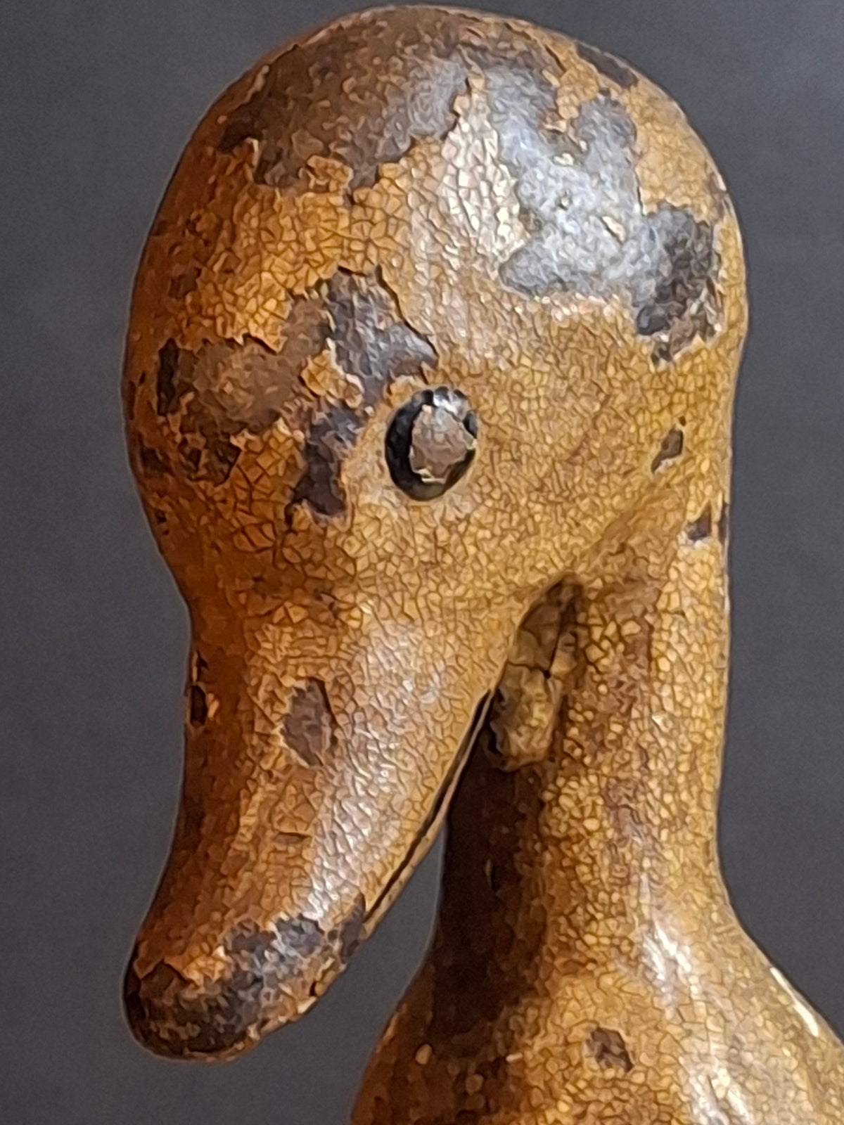 Antique Cast Iron Standing Duck Paperweight Attributed to Hubley C. 1920s Original Paint