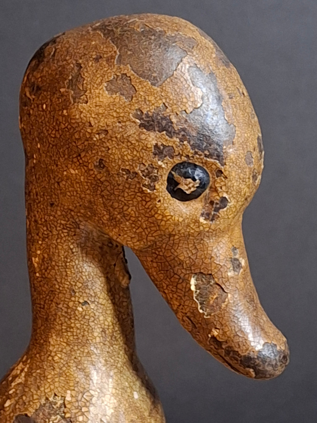 Antique Cast Iron Standing Duck Paperweight Attributed to Hubley C. 1920s Original Paint