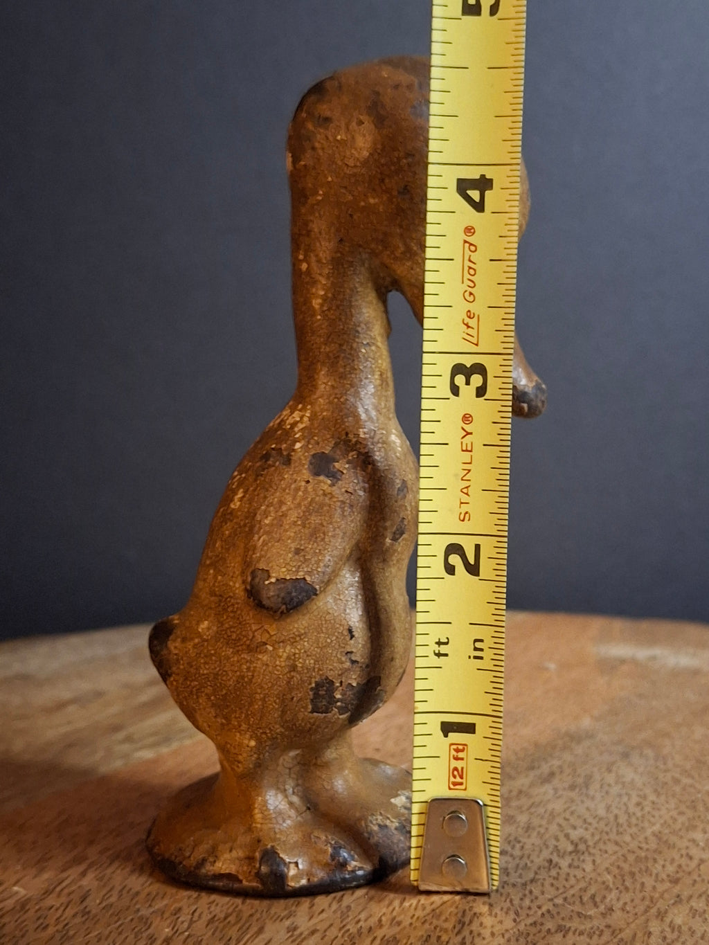 Antique Cast Iron Standing Duck Paperweight Attributed to Hubley C. 1920s Original Paint
