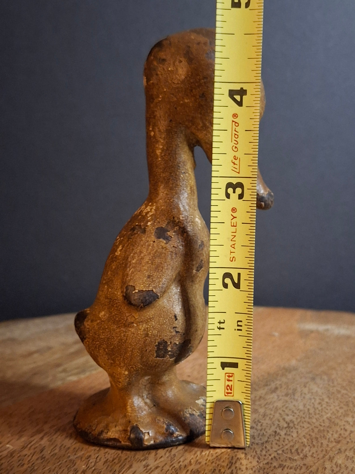 Antique Cast Iron Standing Duck Paperweight Attributed to Hubley C. 1920s Original Paint