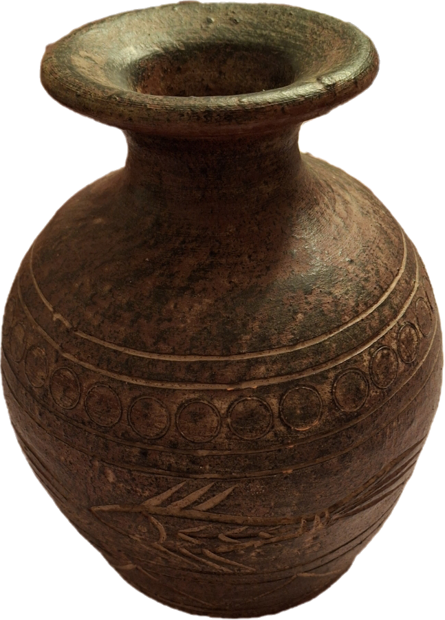 Vintage Kenyan Kisii Soapstone Vase with Incised Fish and Geometric Motifs - Hand-Carved African Gusii Art, 9.5" Tall