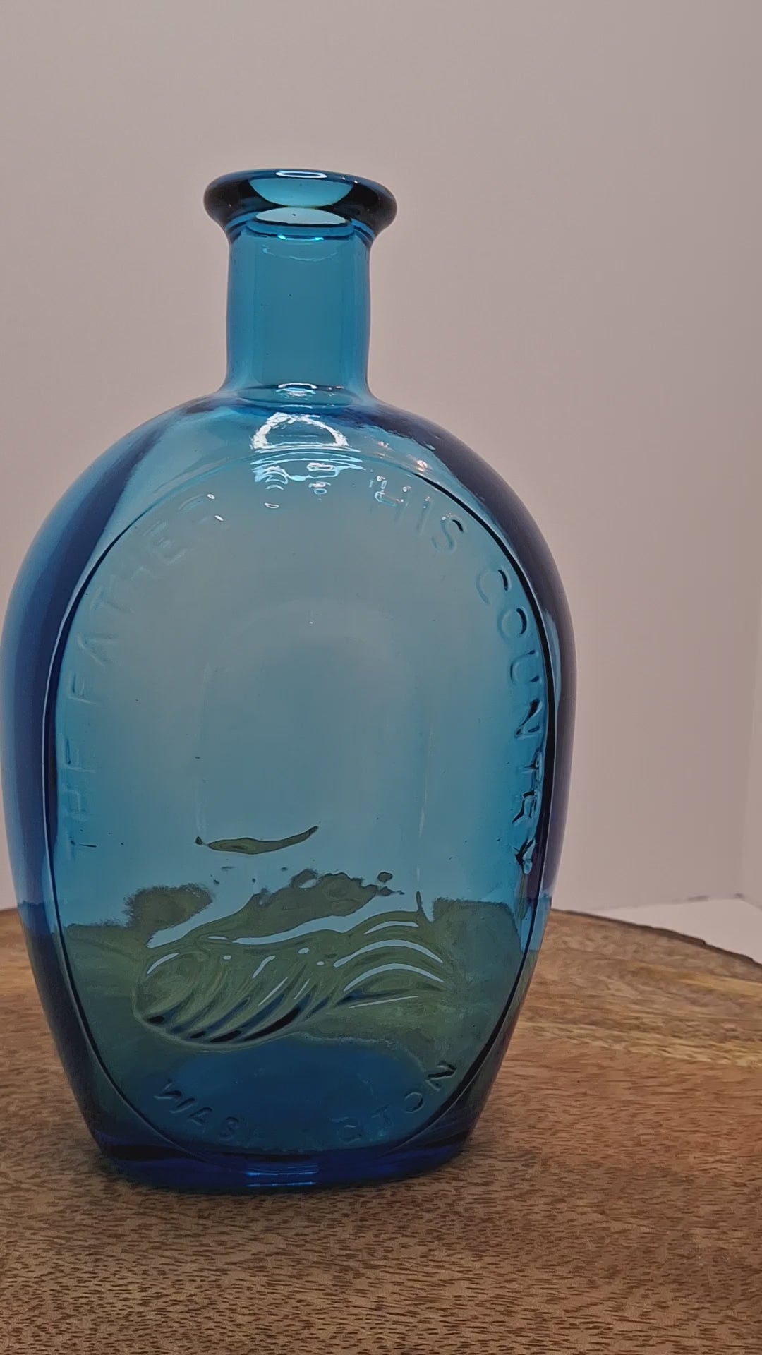 Cobalt Glass Washington-Taylor Flask Reproduction - "The Father of His Country"