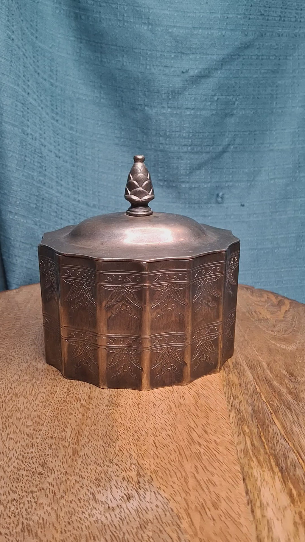 Vintage 1991 Godinger Silver Plated Etrog Box - Judaica Trinket Container with Red Velvet Interior