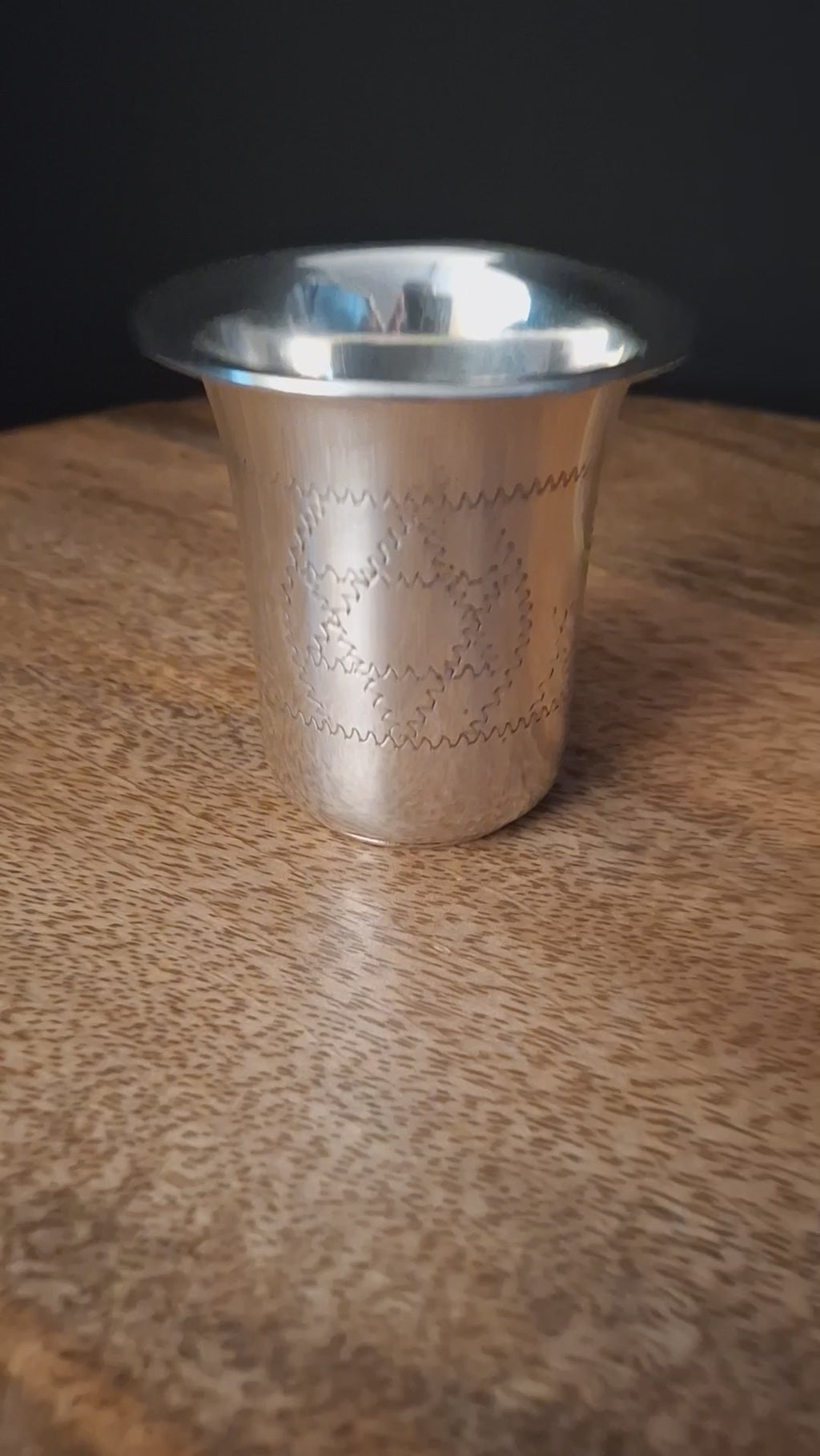 Vintage Sterling Silver Kiddush Beaker Cup Star of David Monogrammed AN 37g