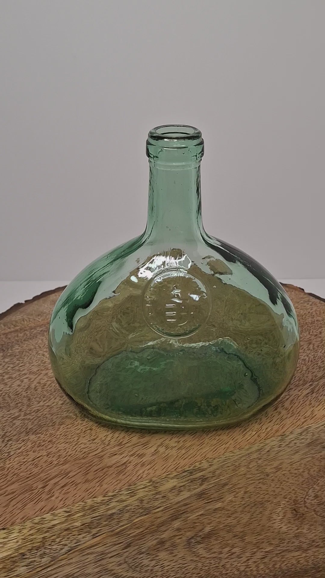 Vintage Mid-Century Green Glass Wine Bottle Decanter - Dalmau Hermanos Tarragona