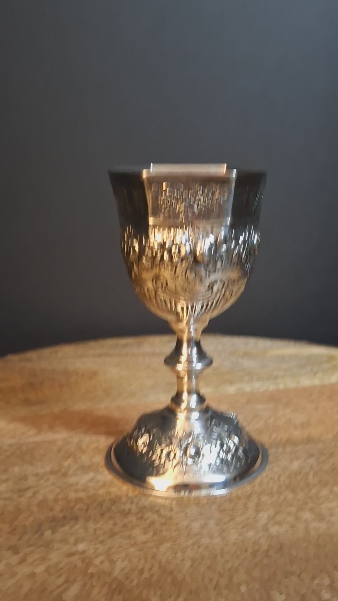 Antique German 800 Solid Silver Hexagonal Kiddush Cup Goblet Judaica Shabbat c1890