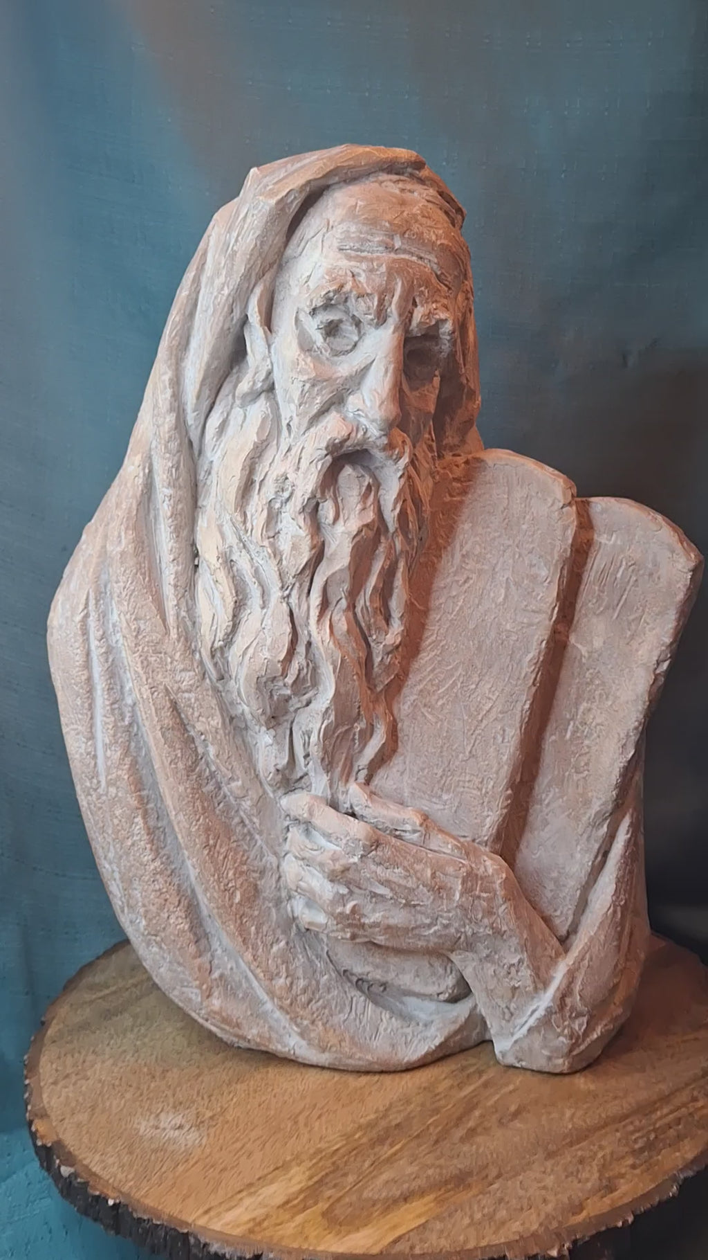 Vintage 1967 Arnold Bergier Moses Ten Commandments Sculpture Austin Productions MCM Bust