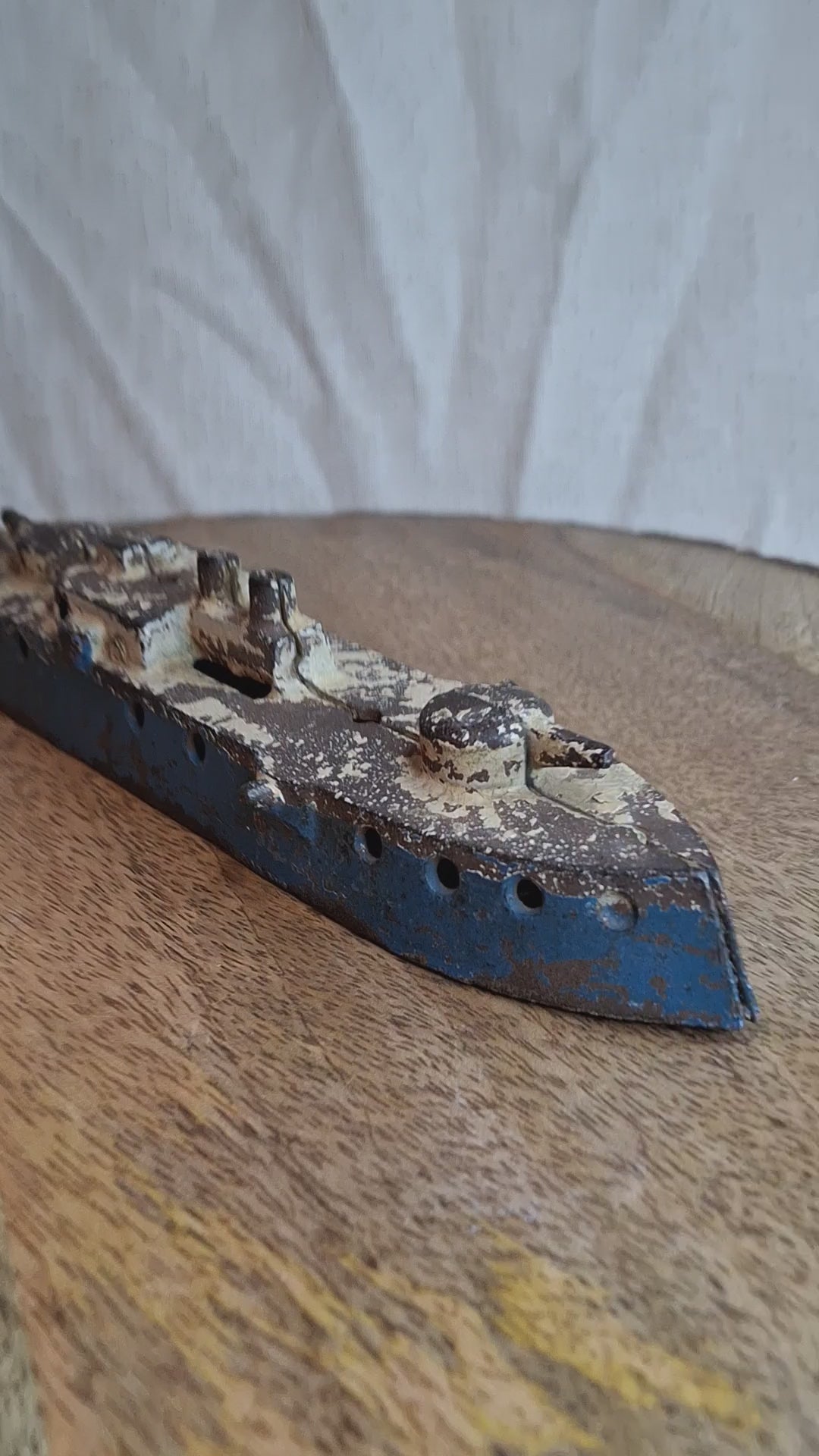 Antique 1915 Kenton Cast Iron Battleship Still Bank - Large 8.5" Model