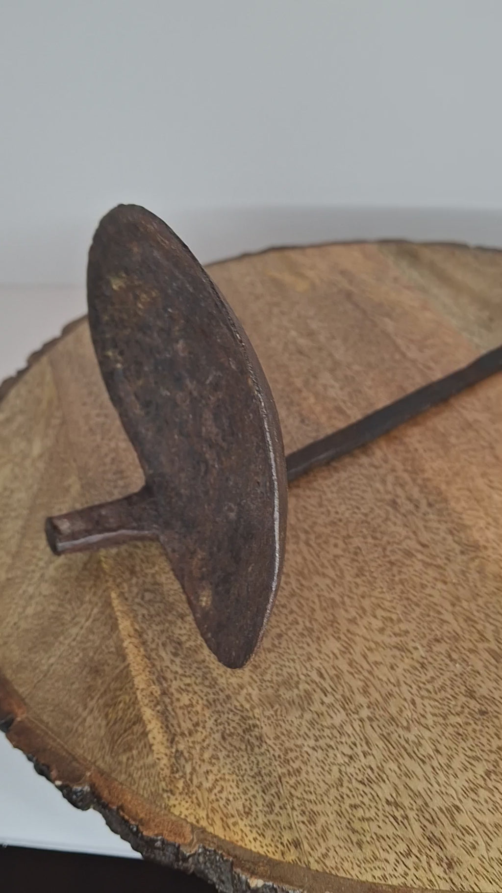 Authentic 9th–12th Century Viking Iron Spiked Fat Lamp – Hand-Forged One-Piece Construction, European, Provenance