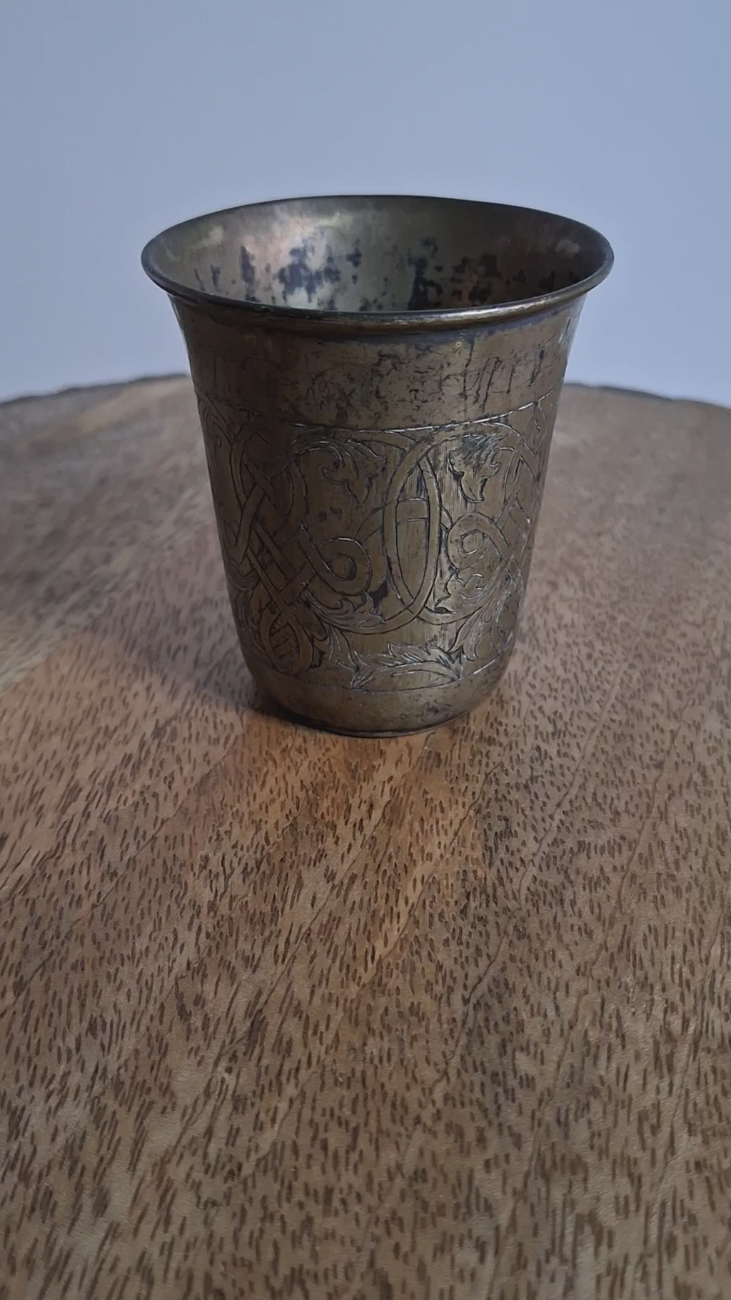 Antique German 12 Loth Silver Engraved Kiddush Cup Beaker - c. 1860