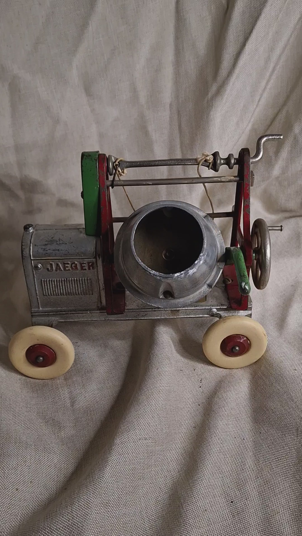 Antique Kenton Jaeger Cement Mixer XL Largest Series Cast Iron & Aluminum Toy