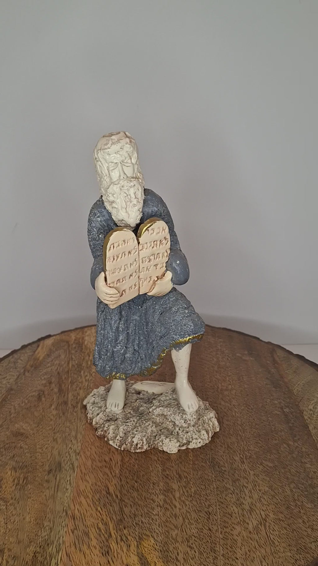 Israeli MCM Moses Ten Commandments Sculpture Signed Alkalay