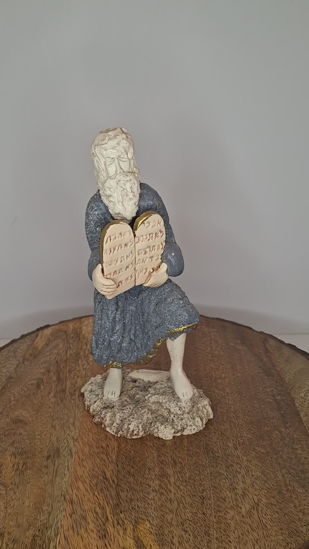 Israeli MCM Moses Ten Commandments Sculpture Signed Alkalay