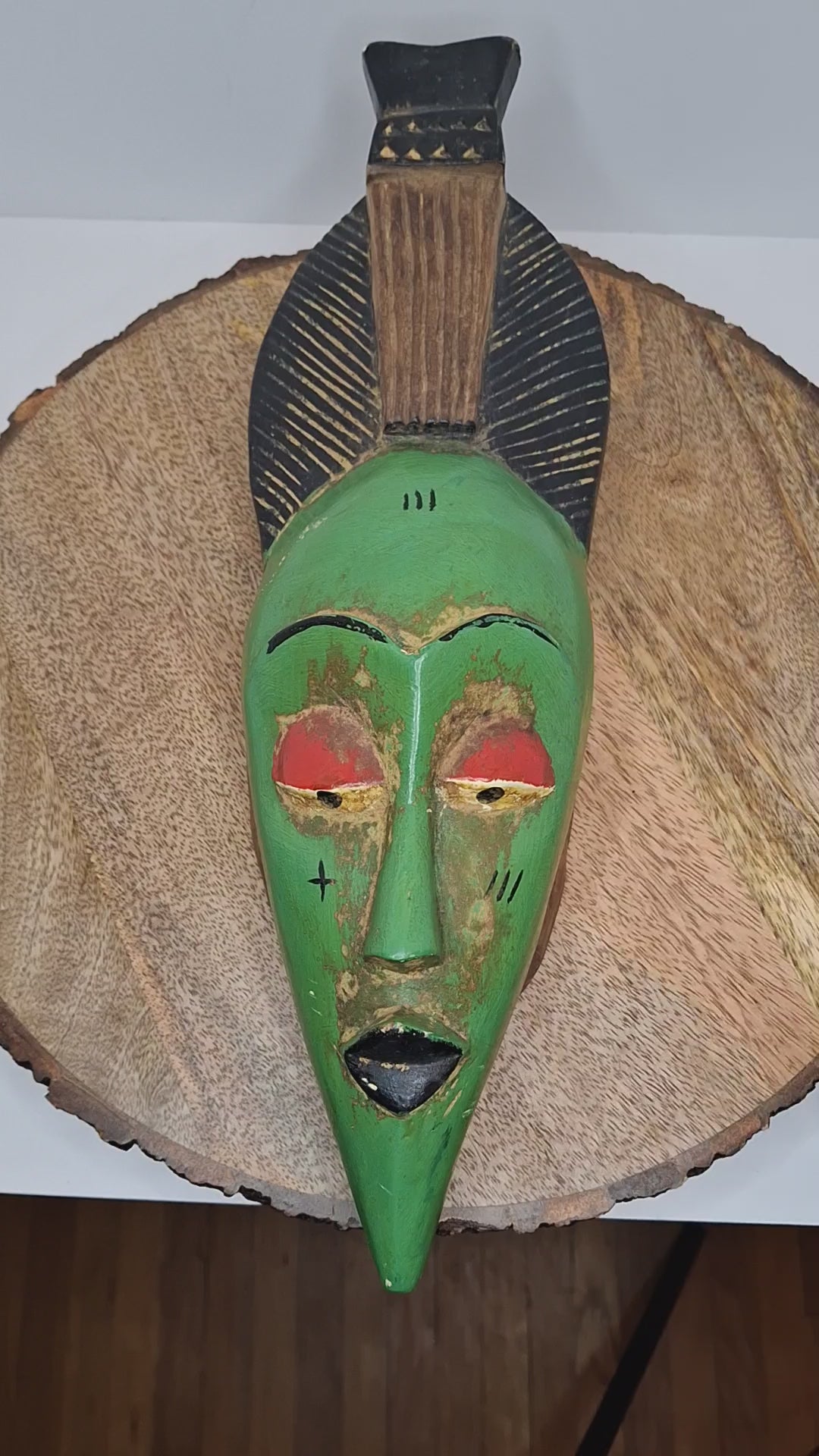 Authentic Baule Goli Kpan Ritual Mask Ivory Coast – Hand Carved Wood – 13.5" x 4"