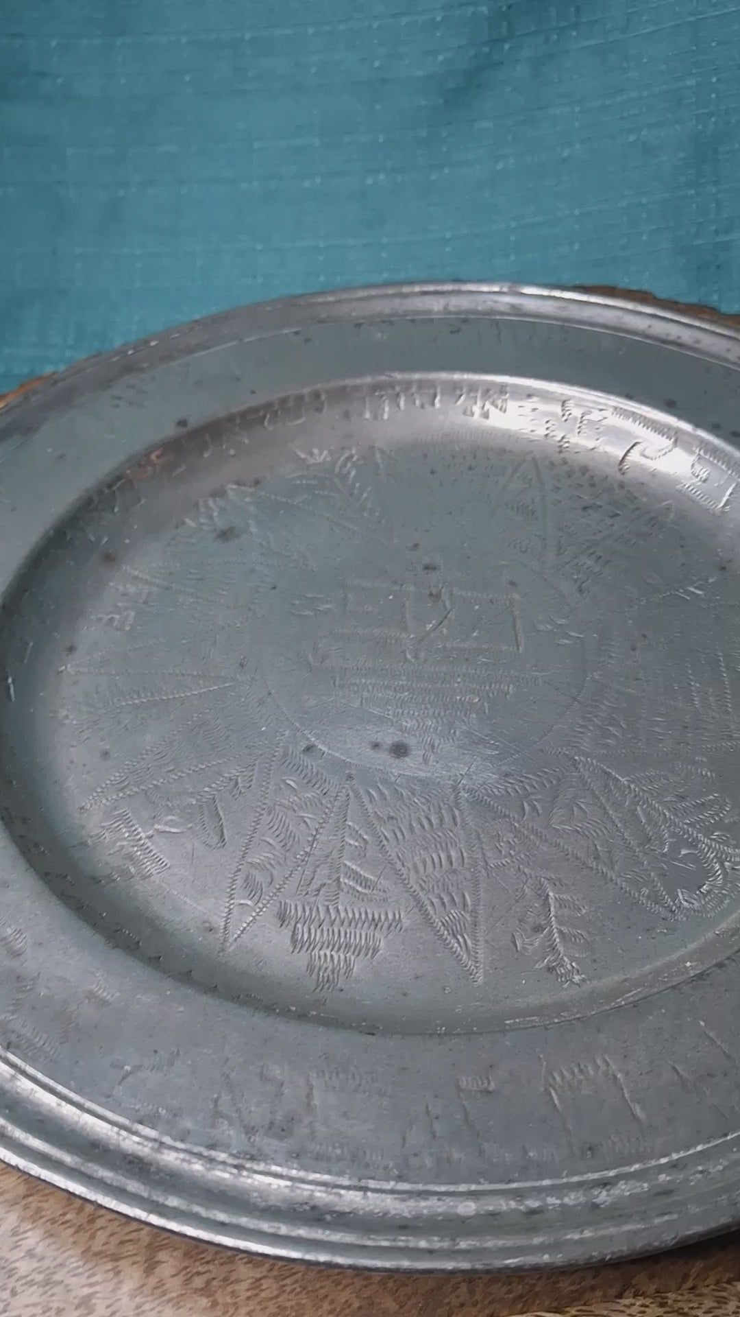 Extremely Rare 1761 Signed Judaica Pewter Purim Plate – Israel Ben Meir of Bischwiller