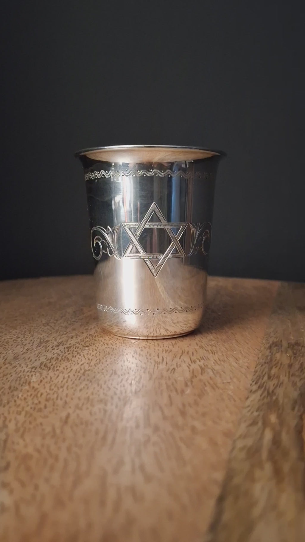 Vintage Sterling Silver Kiddush Cup Star of David Engraved Judaica Tumbler 59g