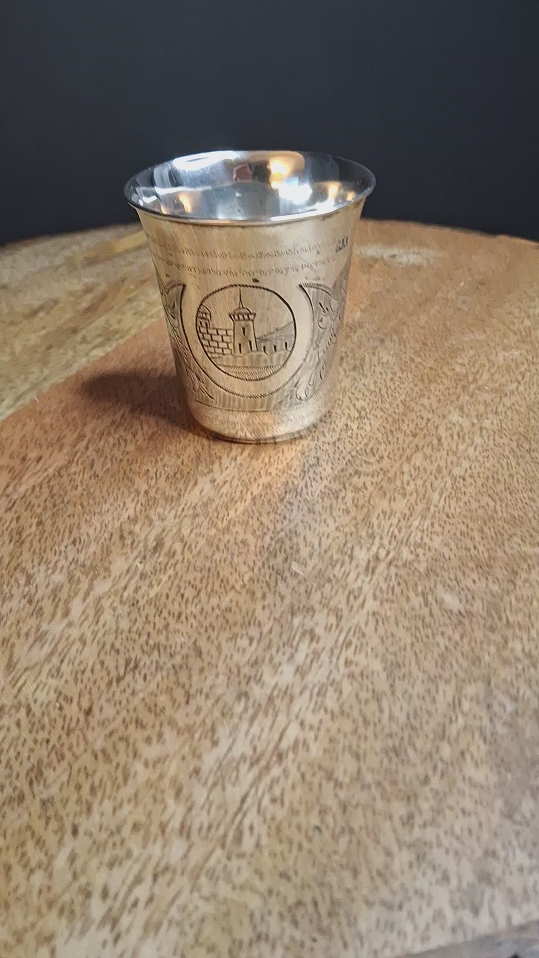 Antique Russian Imperial 84 Silver Kiddush Cup - 2.3 oz, Hallmarked 1879 Moscow, Judaica